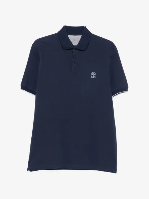 Brunello Cucinelli logo-embroidered polo shirt