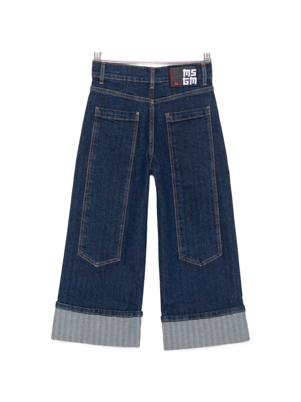 MSGM Kids Jeans met geborduurd logo Blauw