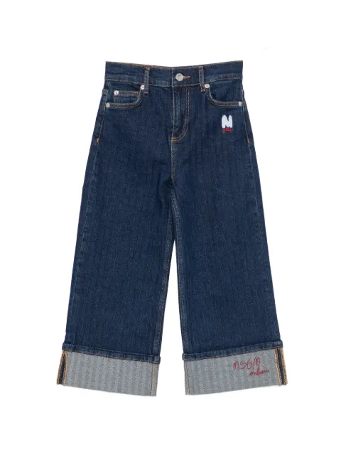 MSGM Kids logo-embroidered jeans