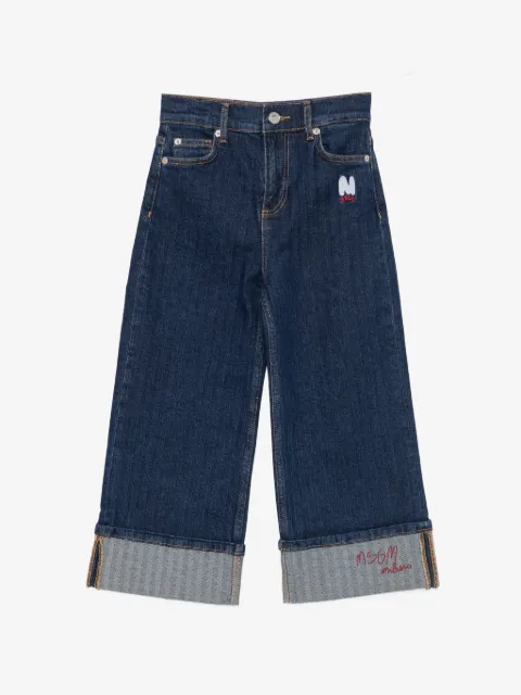 MSGM Kids logo-embroidered jeans