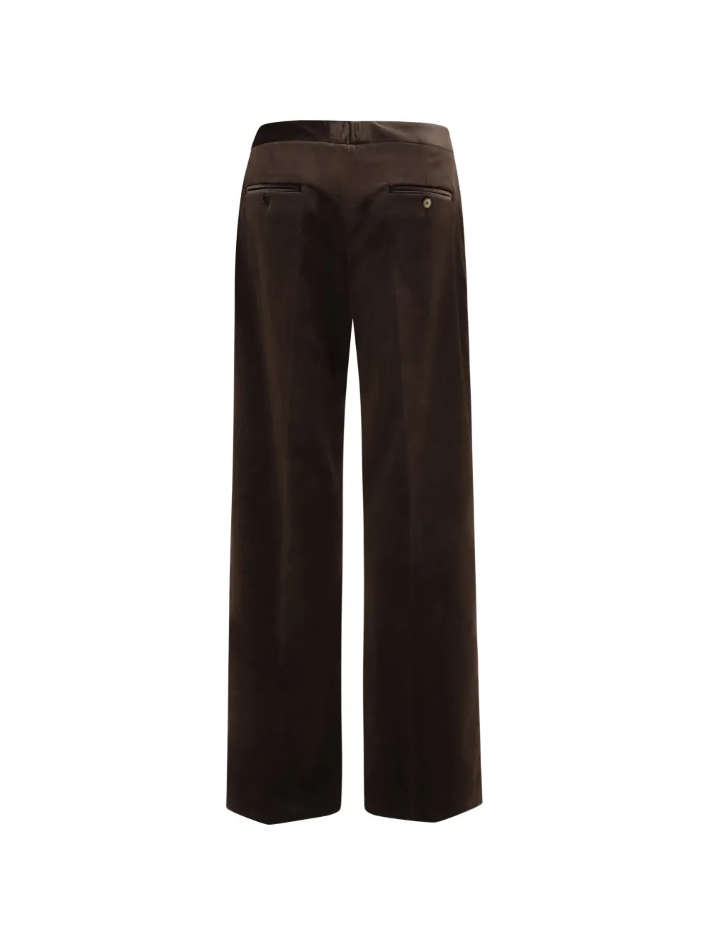 Lardini Velvet Wide-leg Trousers in Brown, view 2