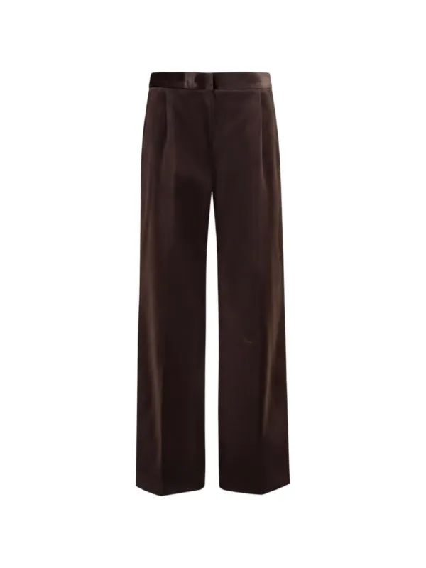 Lardini Velvet Wide-leg Trousers in Brown
