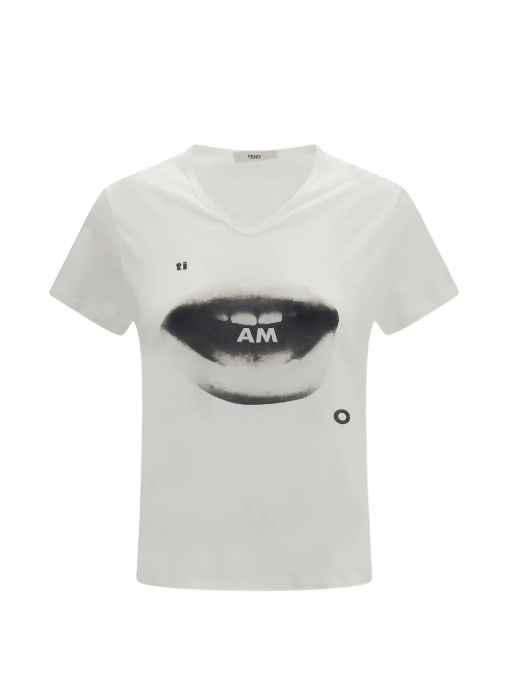 FENDI Ivoorwit jersey T-shirt met Ti Amo-print