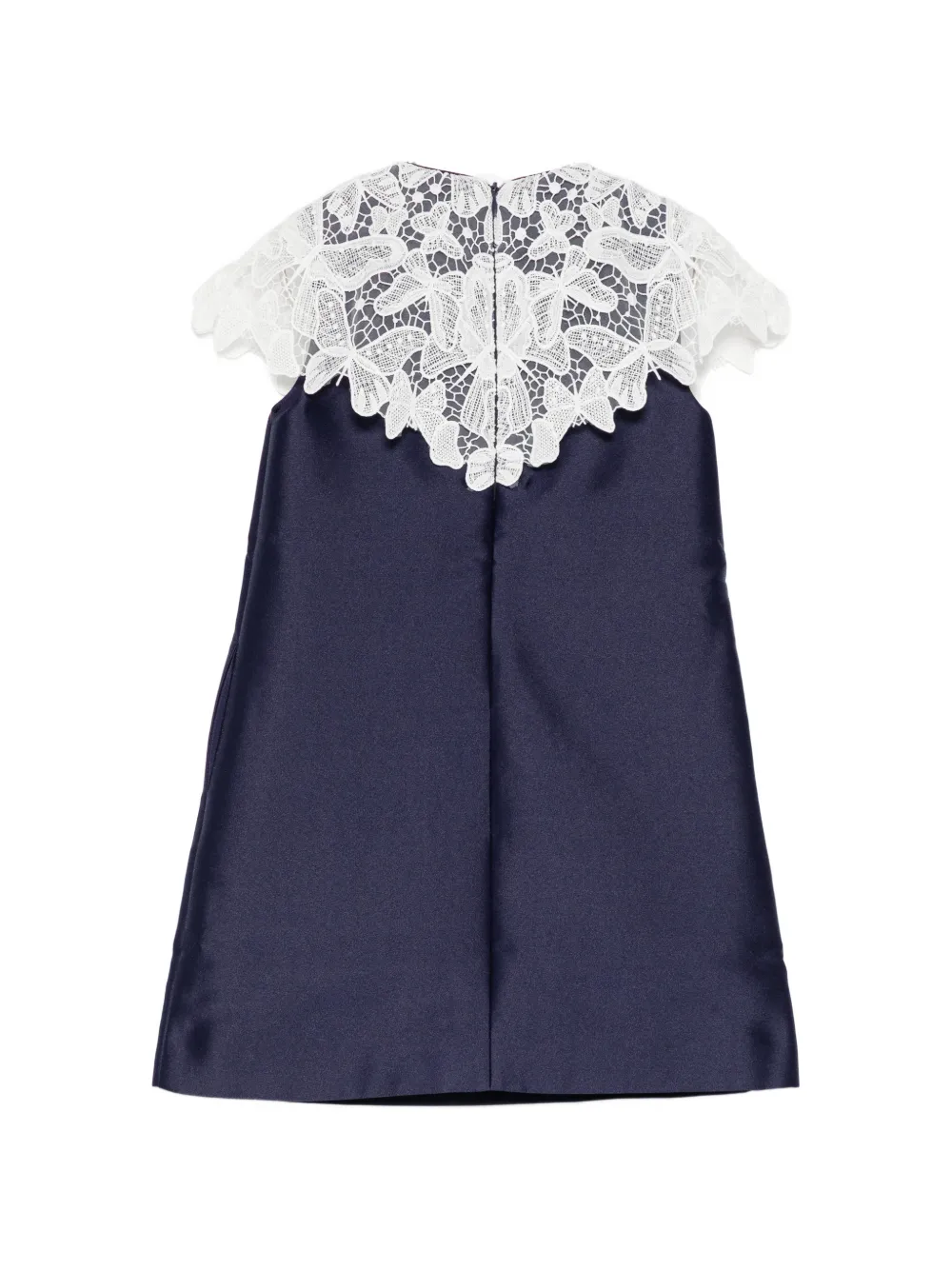 Self-Portrait Kids Jurk met kanten kraag en strikdetail Blauw