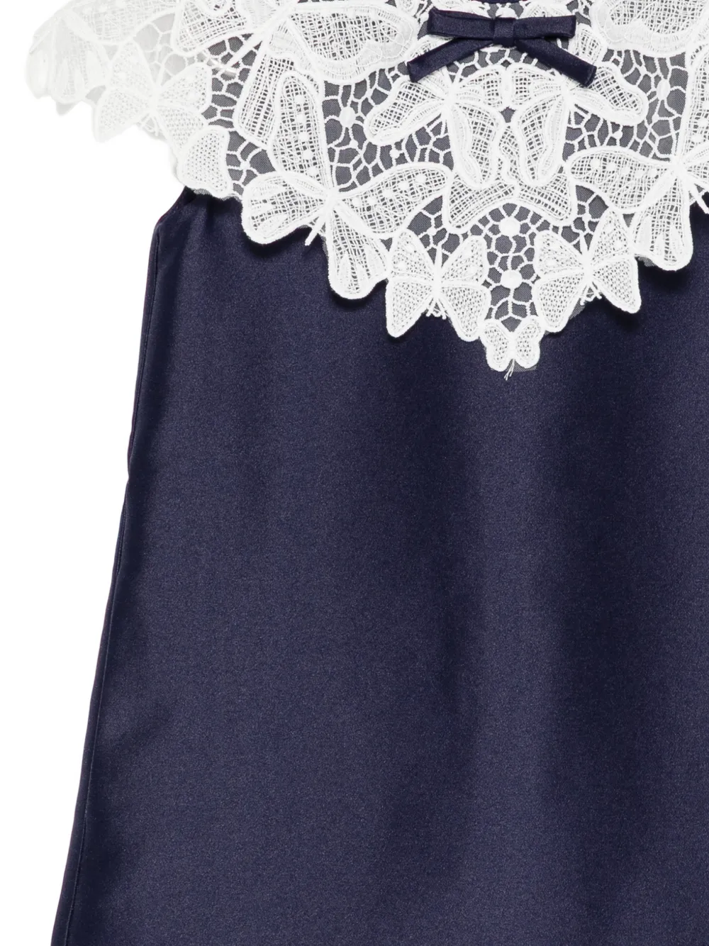 Self-Portrait Kids Jurk met kanten kraag en strikdetail Blauw