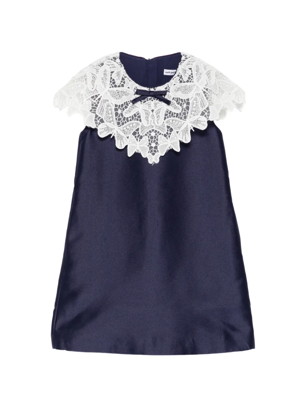 Self-Portrait Kids lace-collar bow-detail dress - Blu