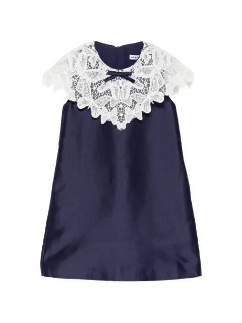 Self-Portrait Kids vestido con lazo y cuello de encaje