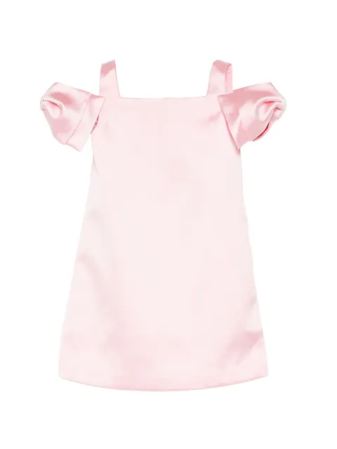 Self-Portrait Kids satin-finish puffed-sleeve dress