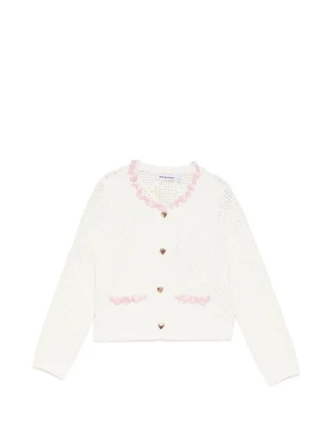 Self-Portrait Kids embellished diamond-knit cardigan