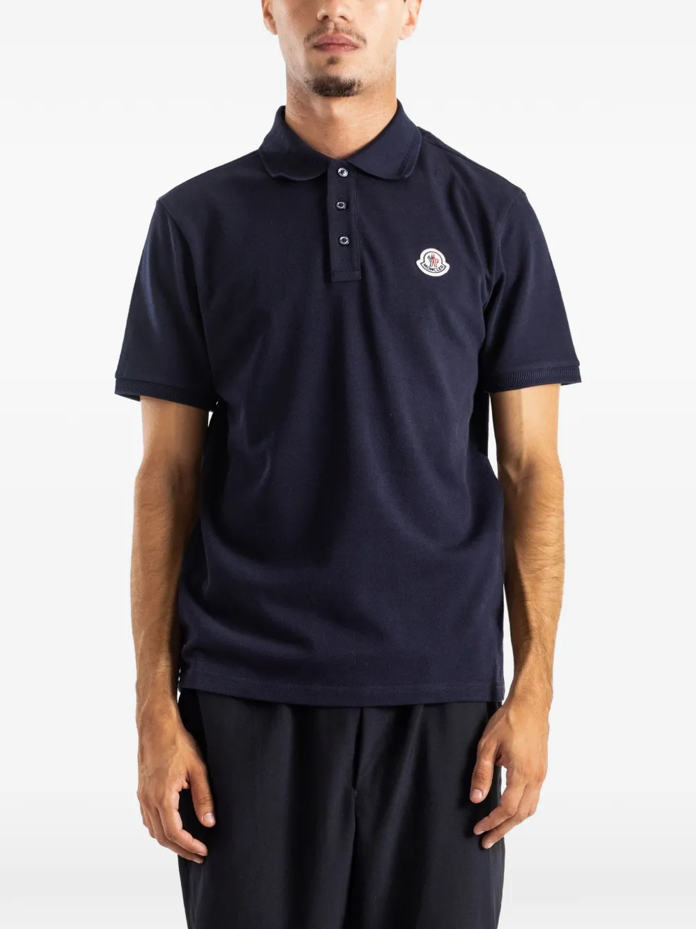 Moncler ロゴパッチ ポロシャツ | ブルー | Image 1