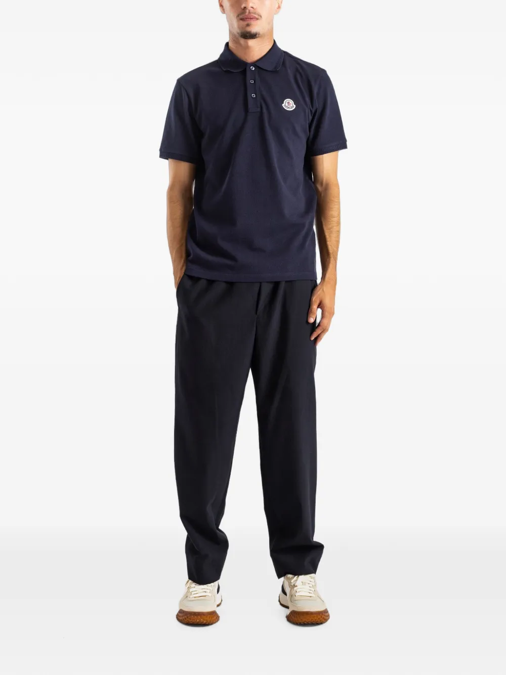 Moncler Poloshirt met logopatch Blauw