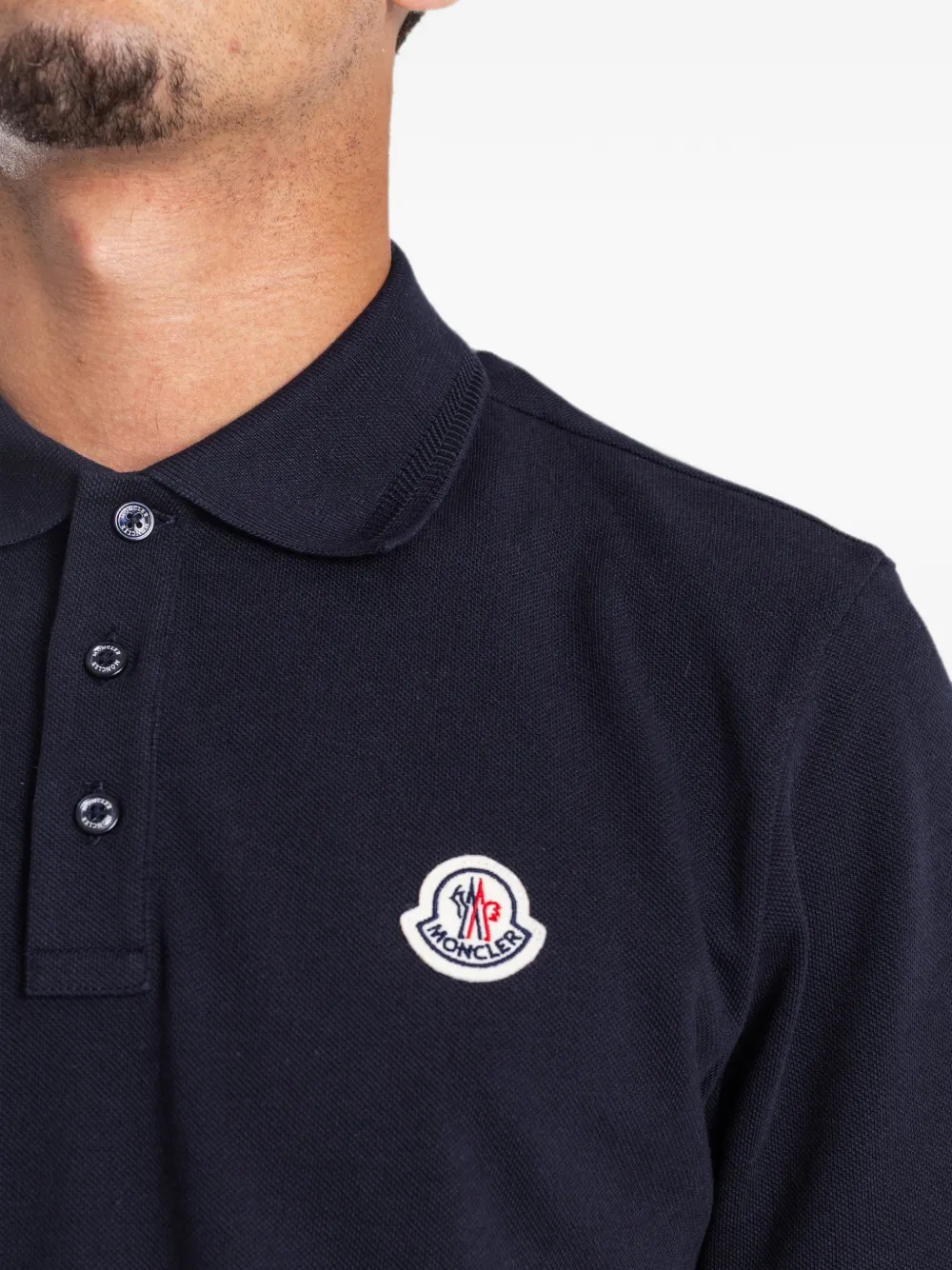 Moncler Poloshirt met logopatch Blauw