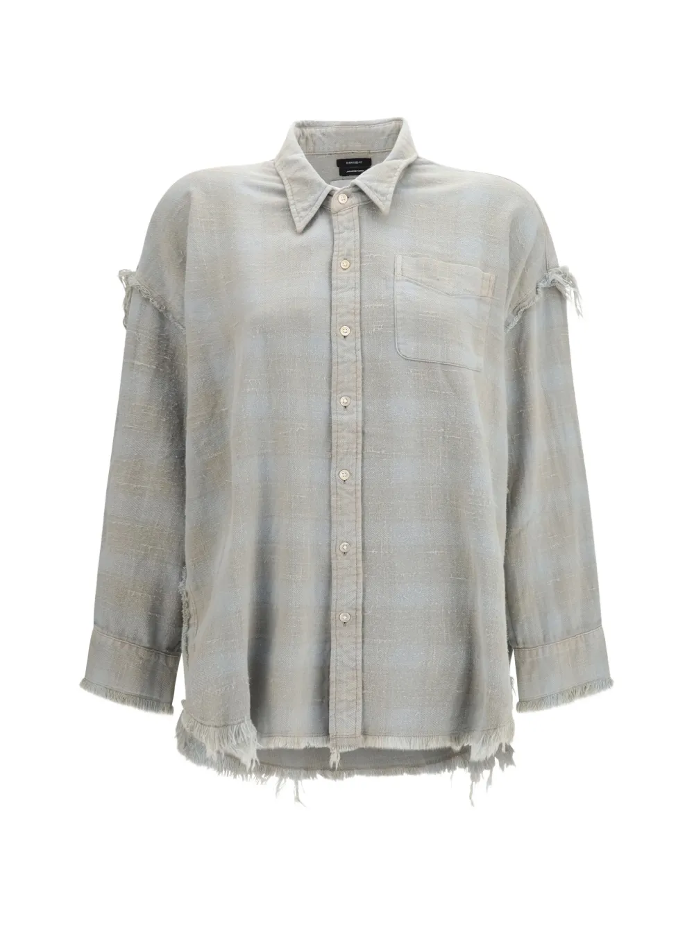 R13 check frayed-edge shirt - Toni neutri