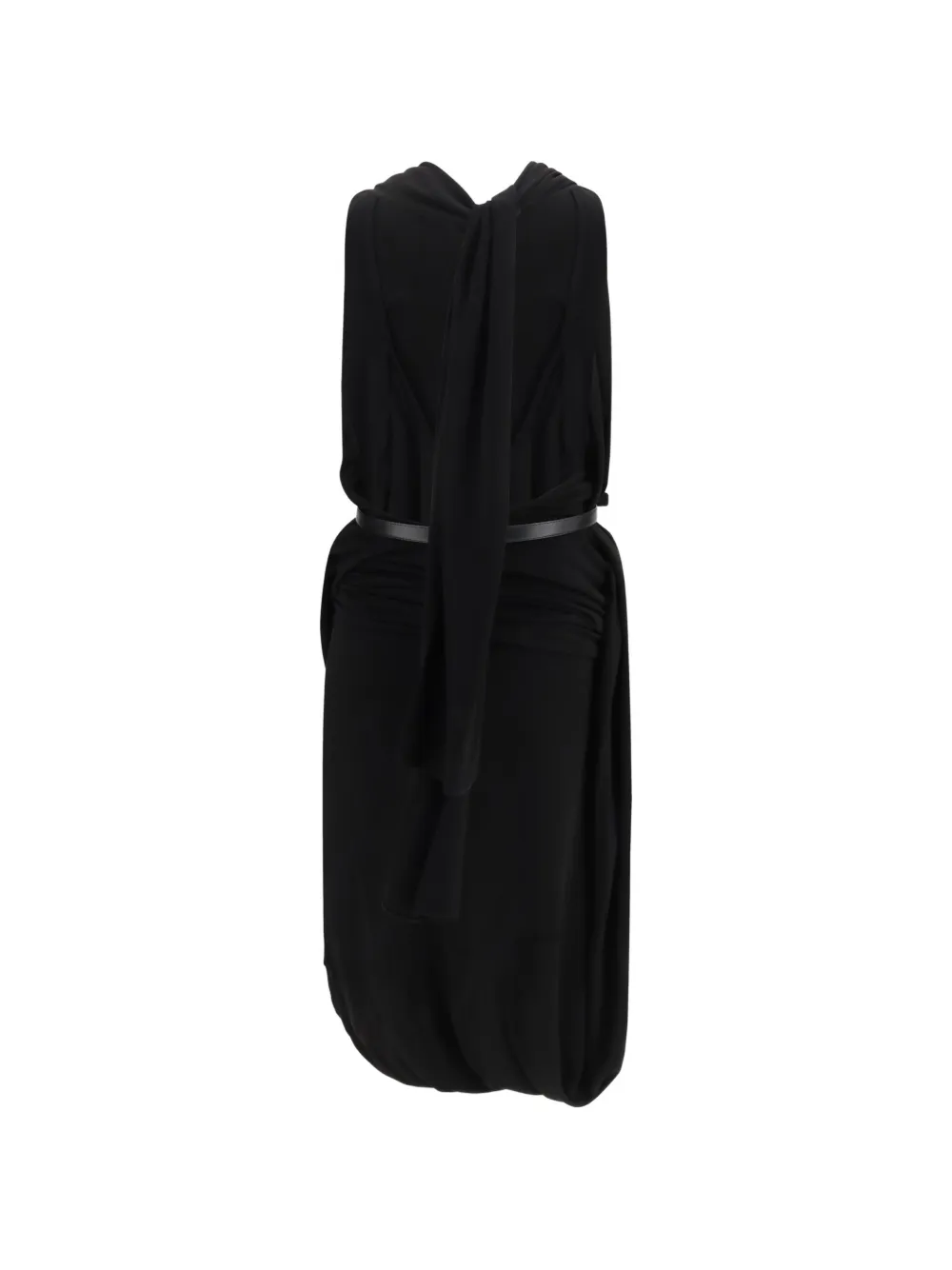 LOEWE Gedrapeerde viscose jurk Zwart