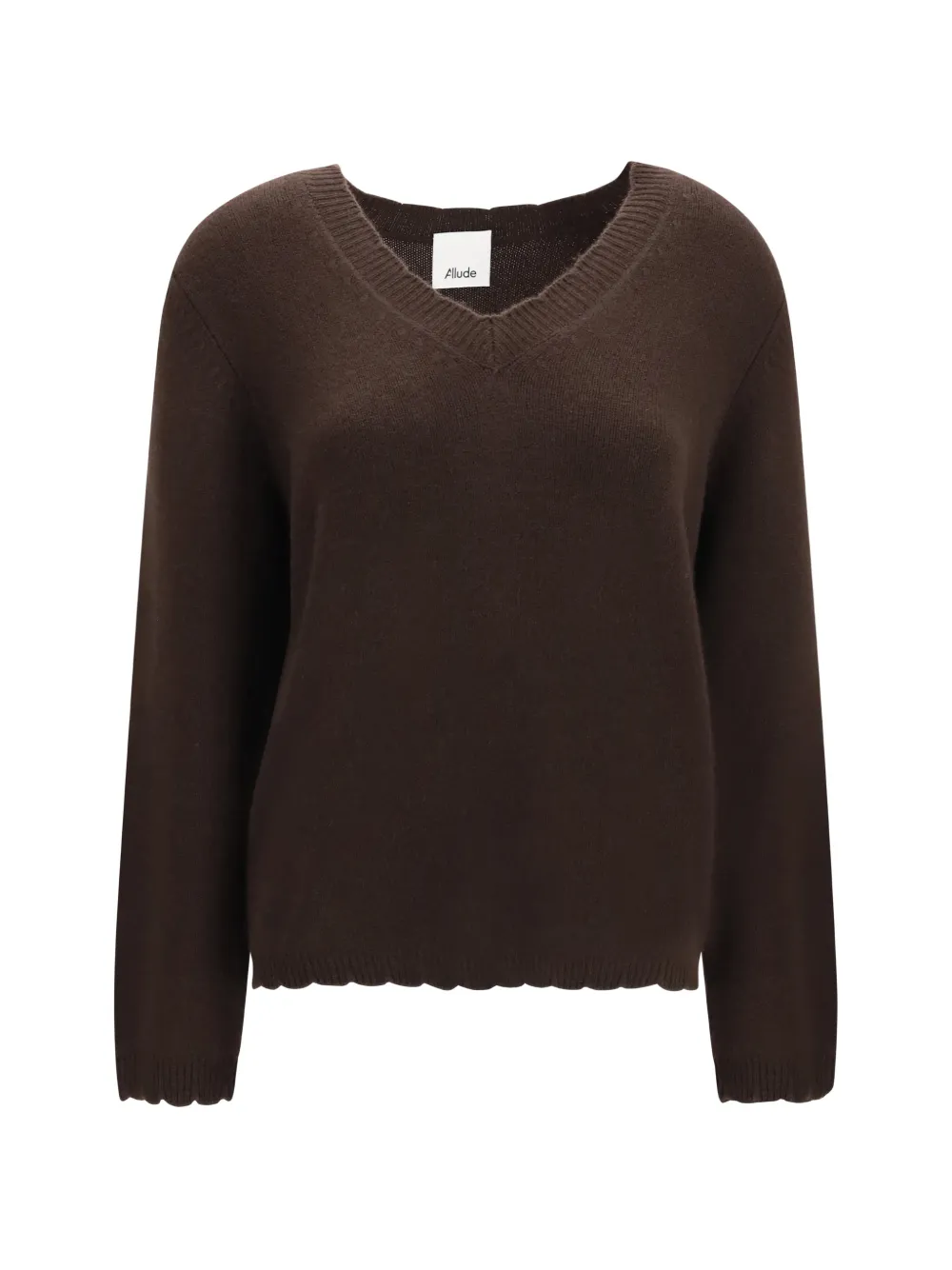 Allude V-neck ribbed-trim sweater - Braun