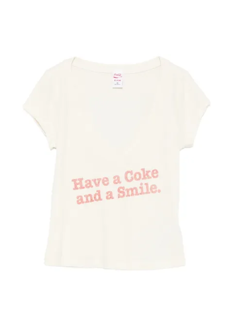 RE/DONE x Coca Cola slogan-print V-neck T-shirt