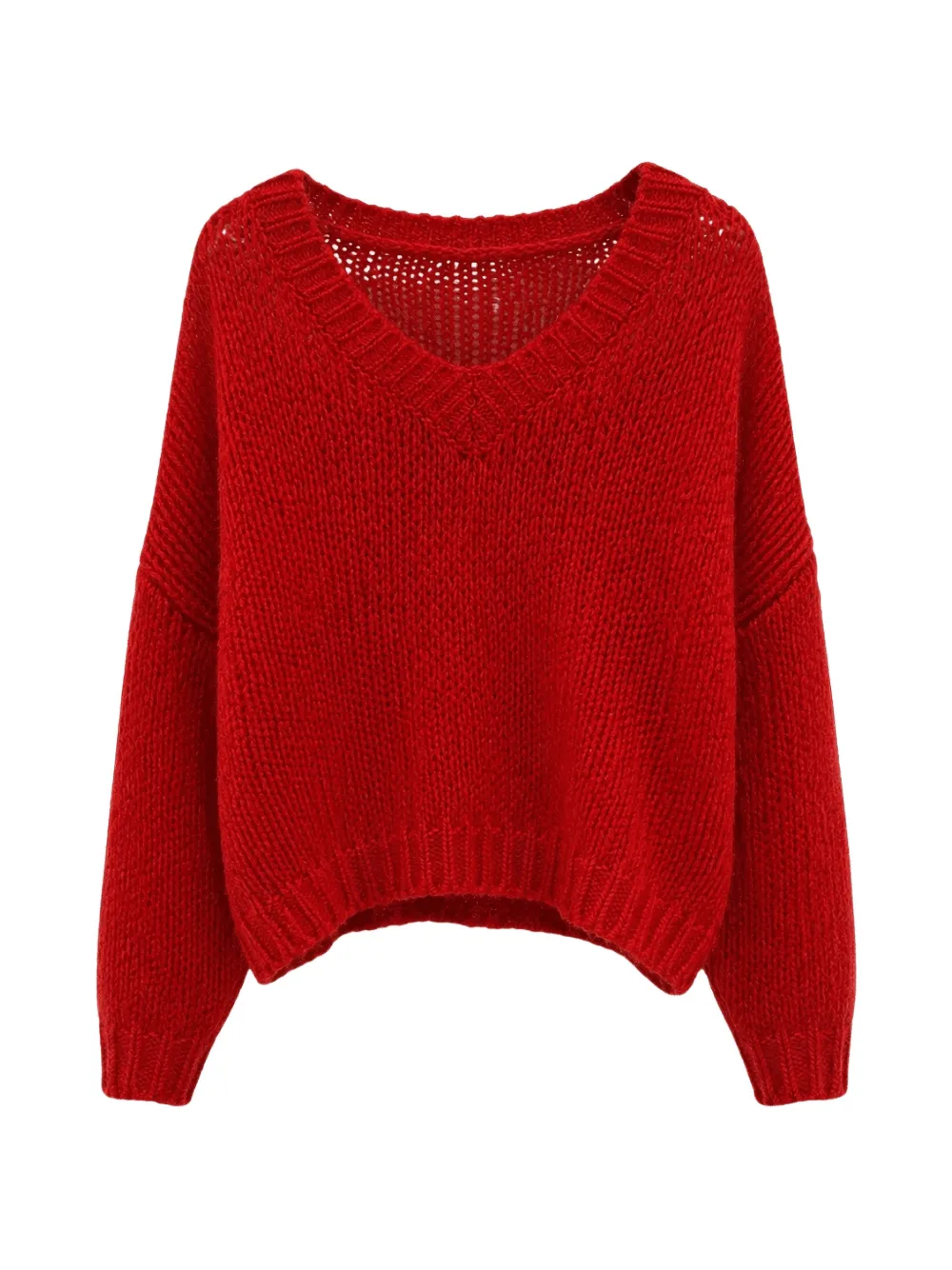Roberto Collina V-neck chunky-knit wool sweater Rood