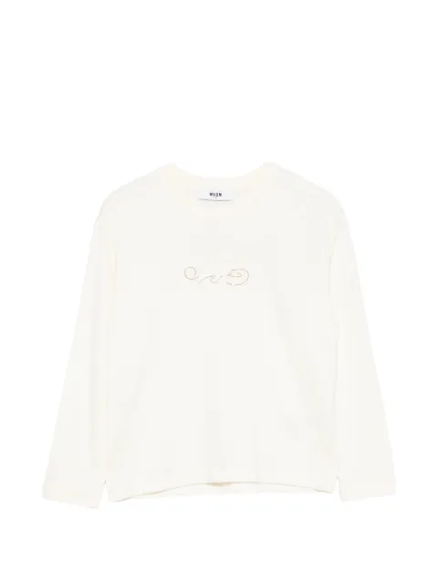 MSGM Kids playera con detalles de strass