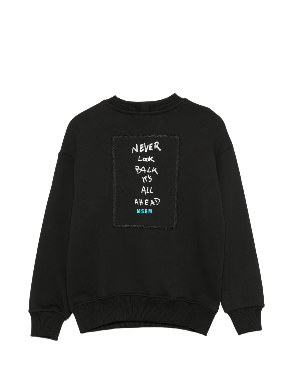 MSGM Kids Sweater met geborduurd logo Zwart
