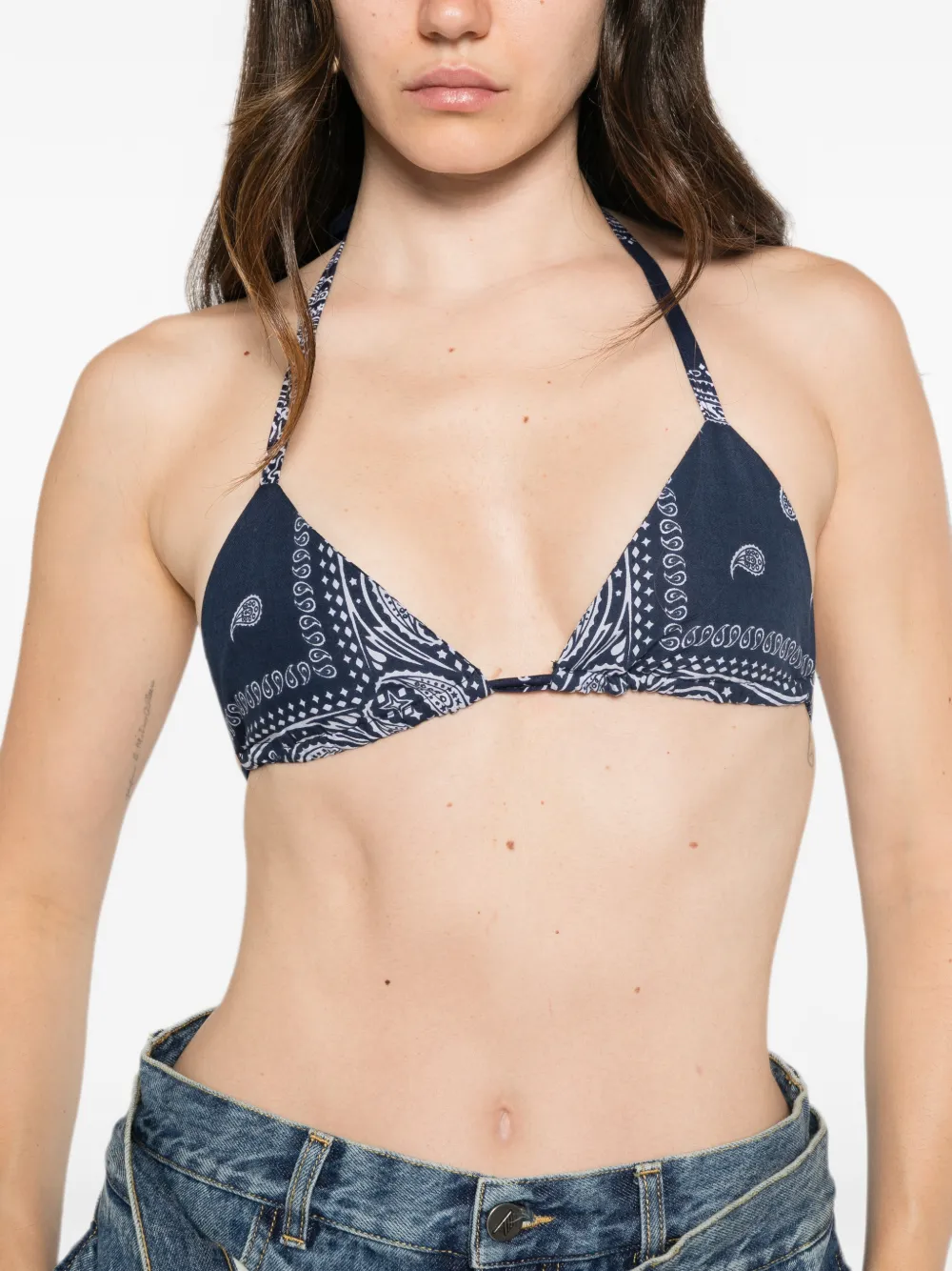 RE DONE Top met bandanaprint Blauw