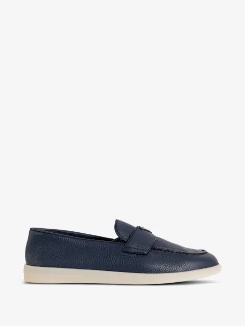 Prada logo-plaque leather loafers