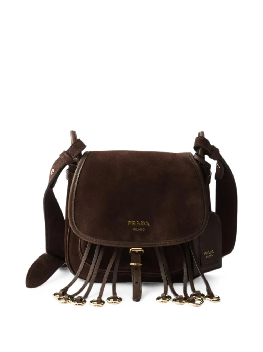 Prada Corsaire suede mini shoulder bag - Braun