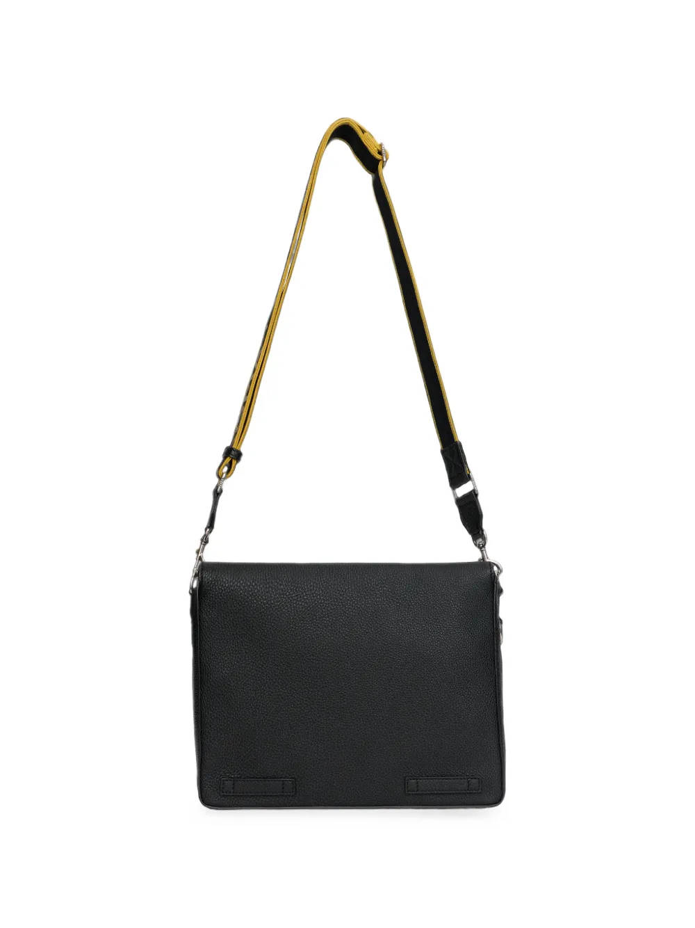 FENDI Medium Flow Cuoio Romano leren tas Zwart