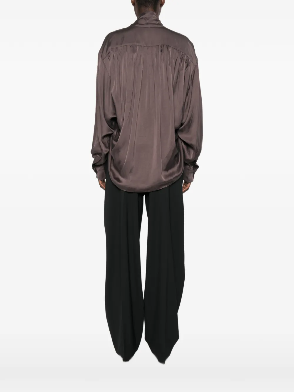 THE ANDAMANE Mathilda gesmockte blouse Bruin