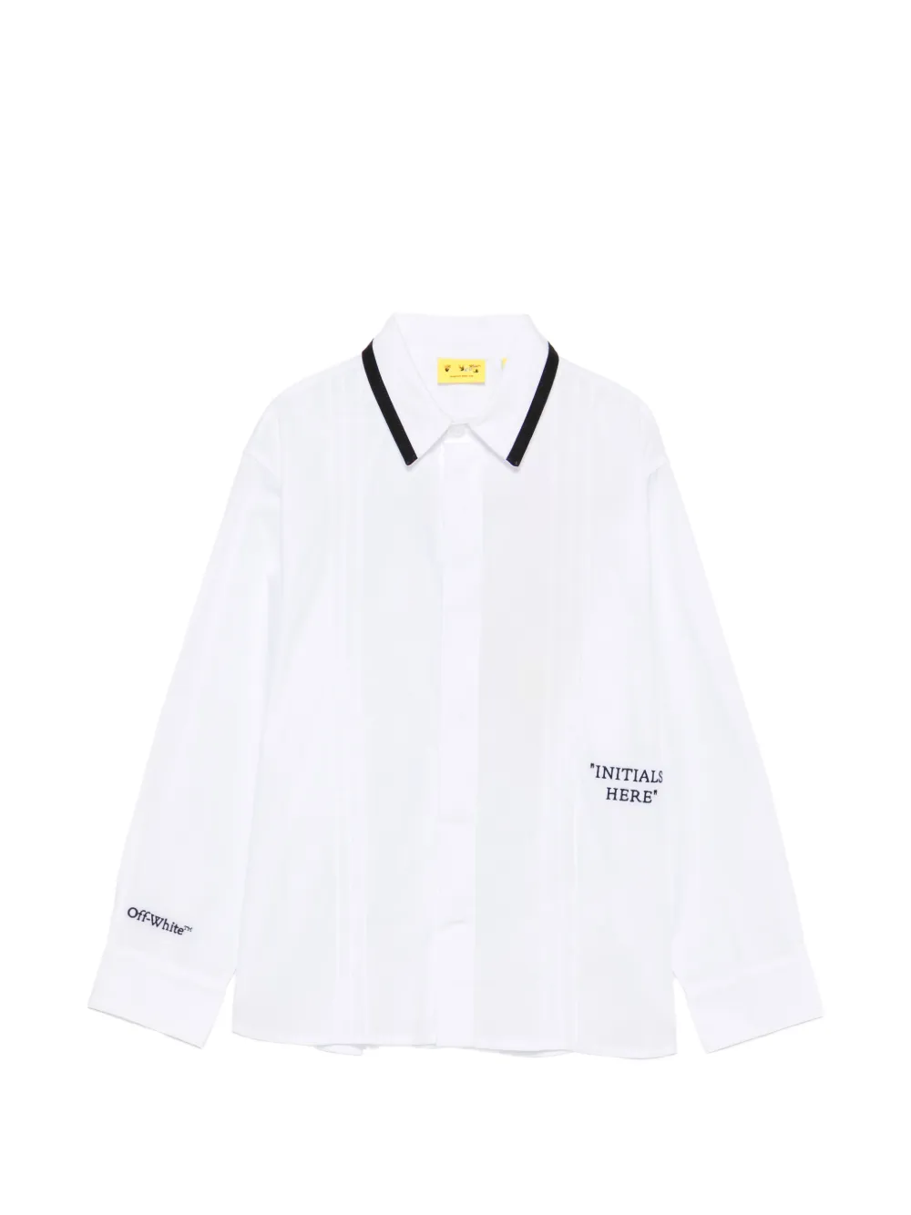 Off-White Kids logo-print pintuck-detail shirt - Weiß