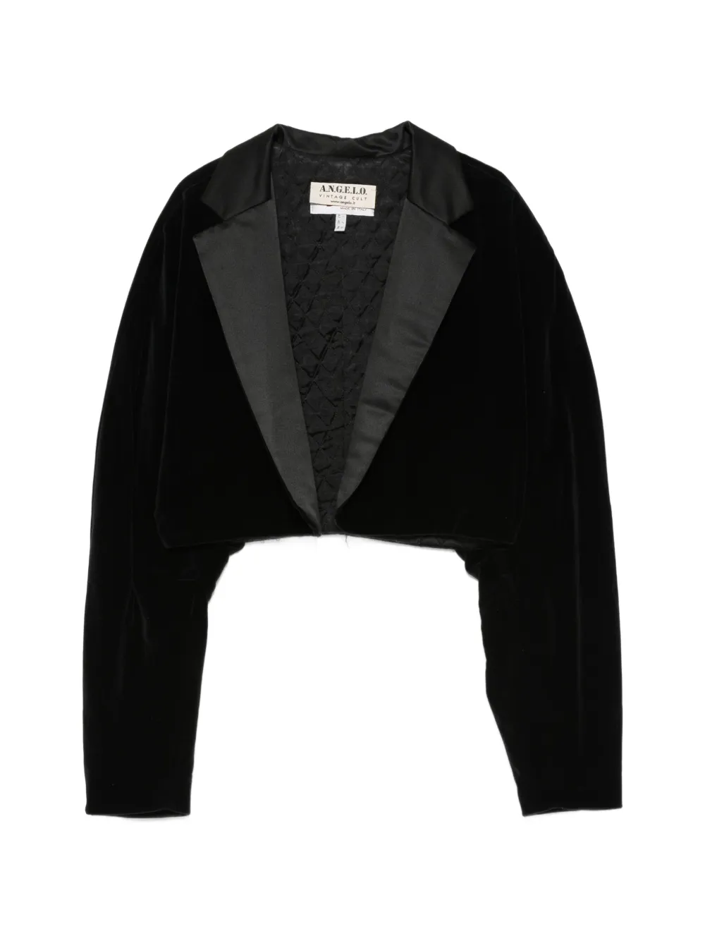 A.N.G.E.L.O. Vintage Cult Giacca crop in velluto anni '80 - Nero
