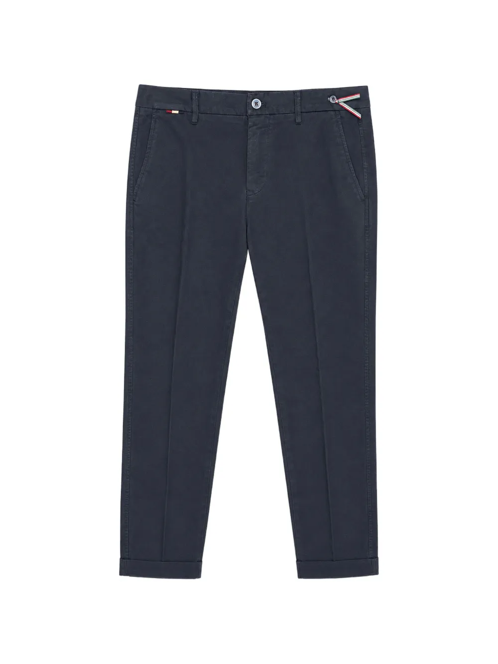 Mason's logo-patch turn-up trousers - Blu