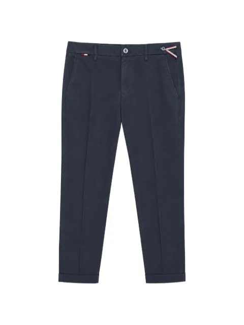 Mason's logo-patch turn-up trousers