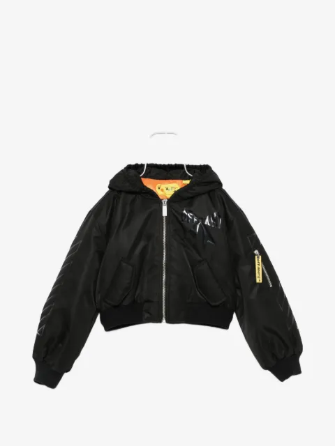 Off-White Kids hooded logo-print jacket