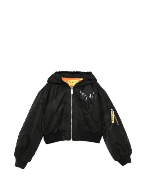 Off-White Kids hooded logo-print jacket