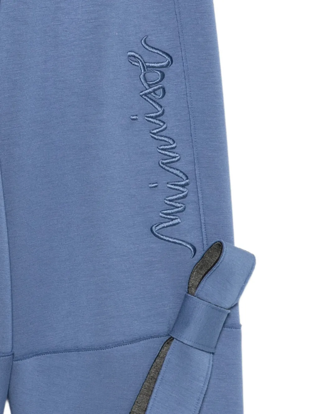 Mi Sol Broek met borduurwerk en strikdetail Blauw