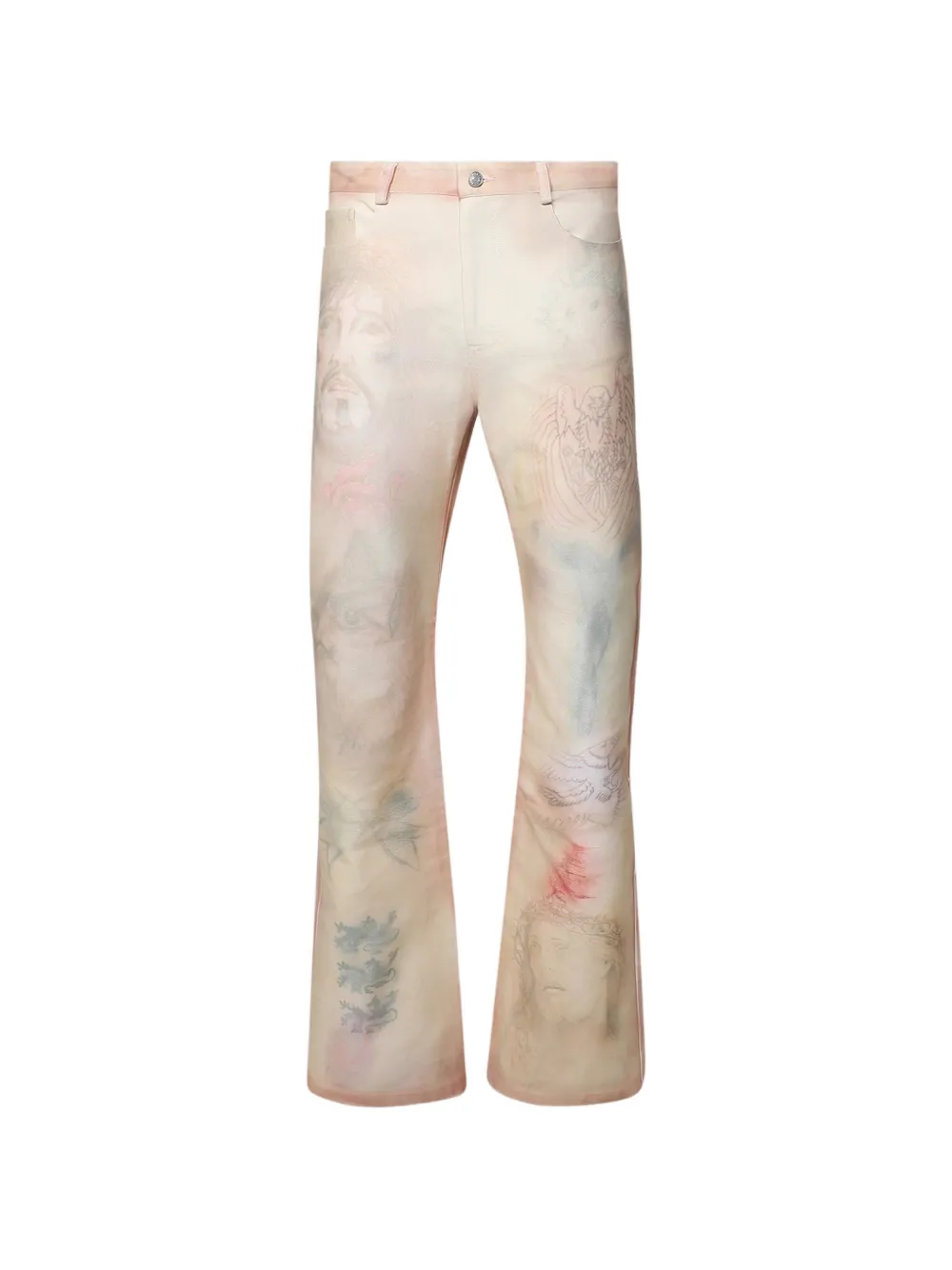 LA MASKARADE graphic-print jeans - Nude