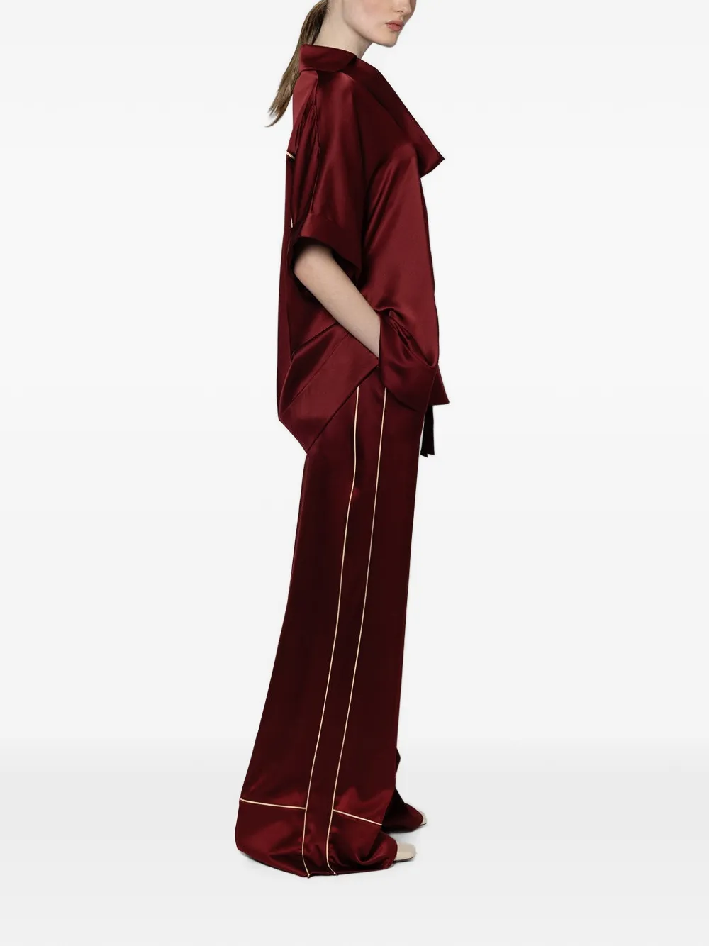Roksanda Enira Piping-detail Top in Red, view 4