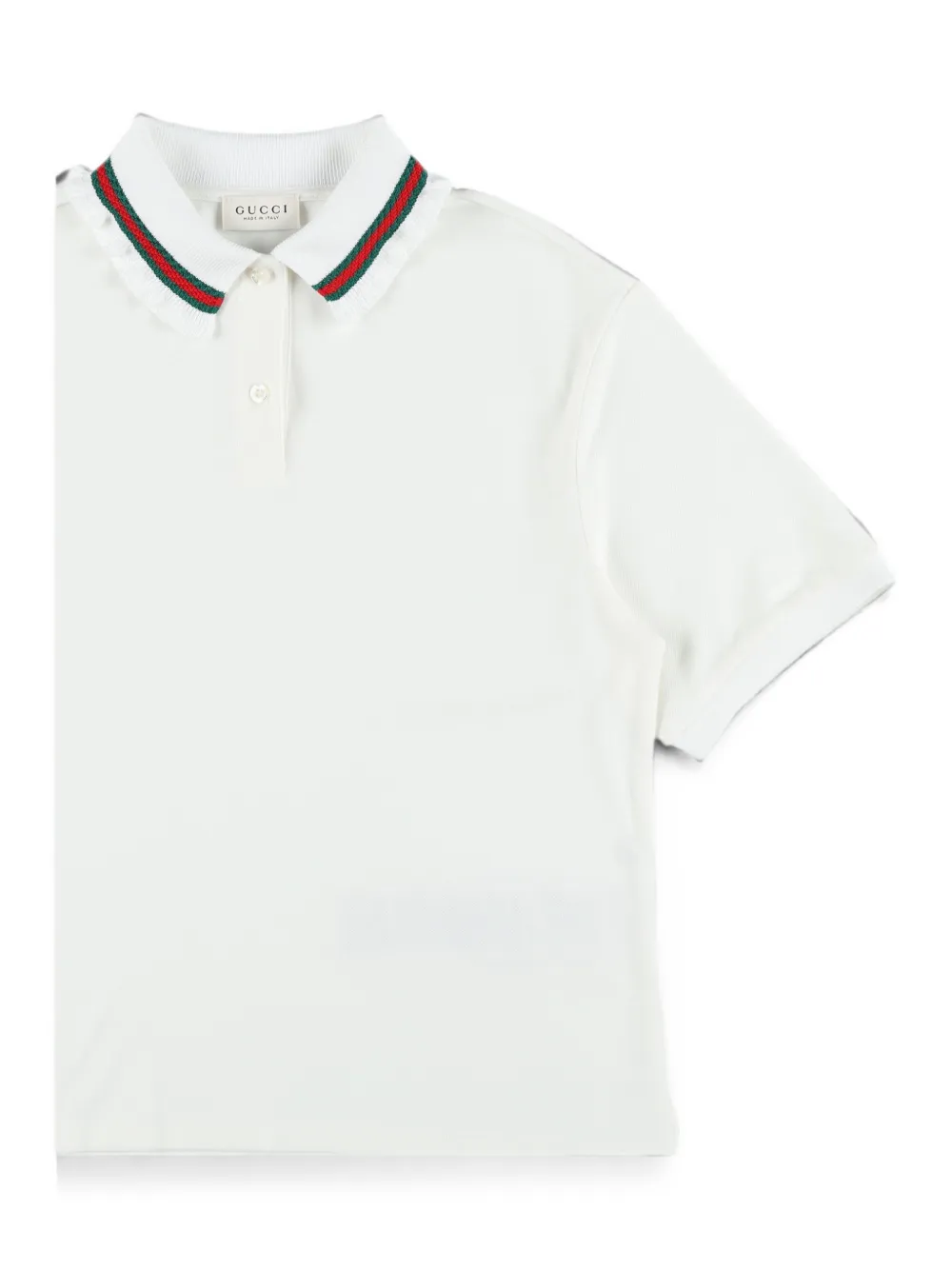 Gucci Kids Poloshirt met ruchekraag Wit