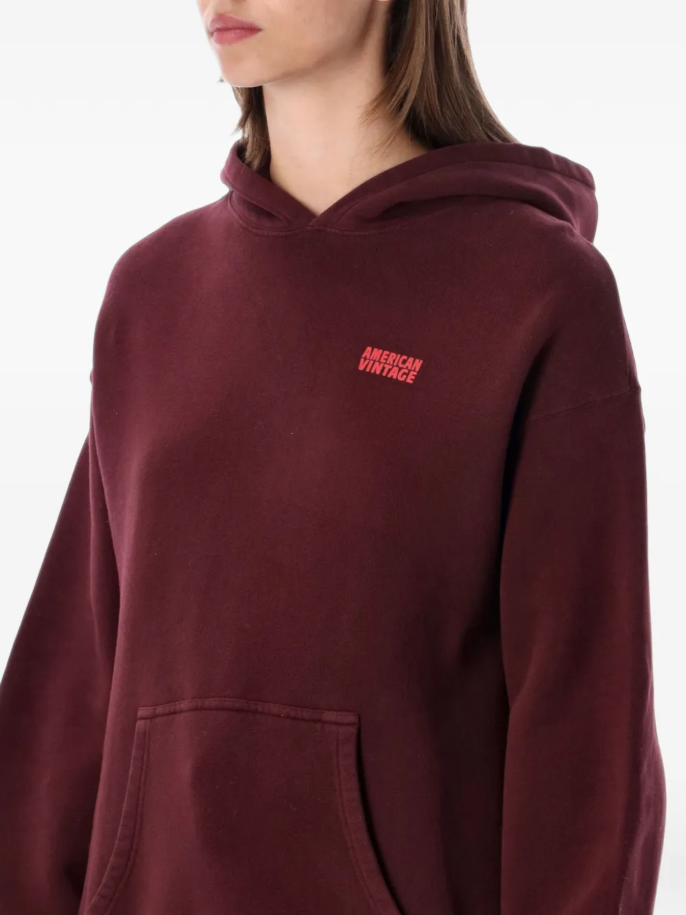 American Vintage Hoodie met logoprint Rood