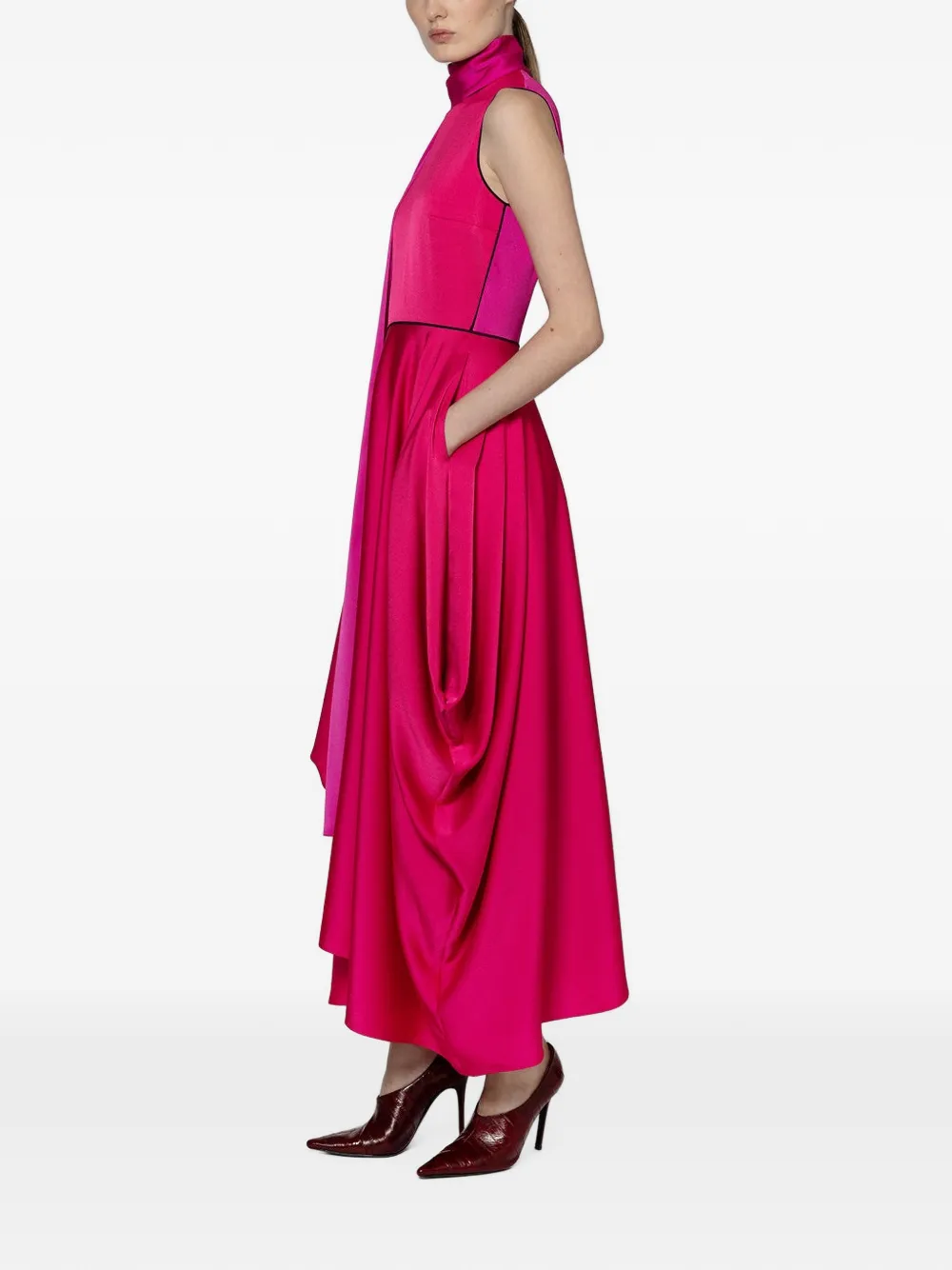 Roksanda Aela gedrapeerde midi-jurk Roze