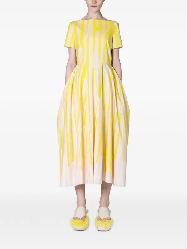 Roksanda Vaela Abstract-print Midi Dress in Yellow