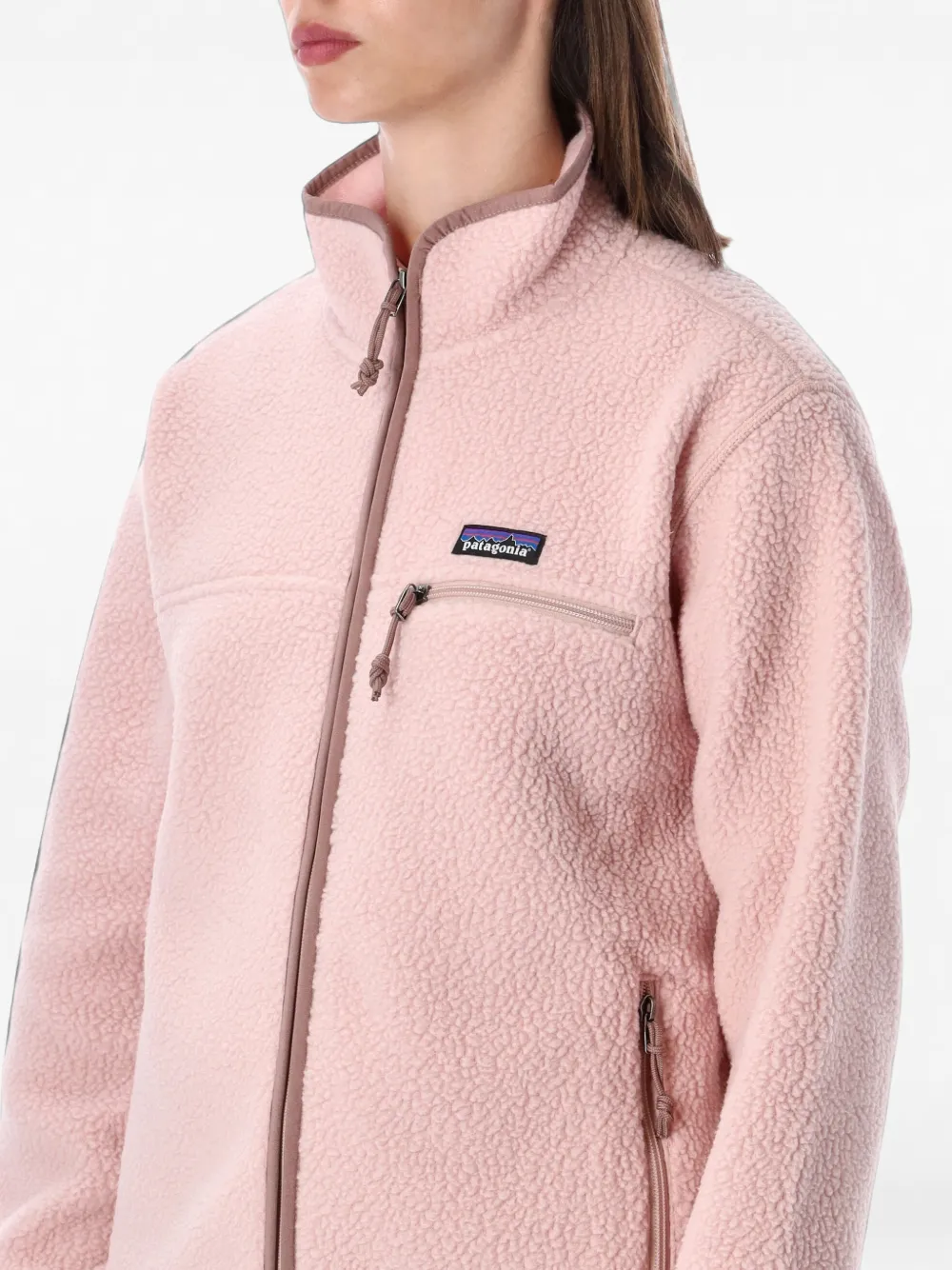 Patagonia Retro Pile jack met lange mouwen en logo-patch Roze