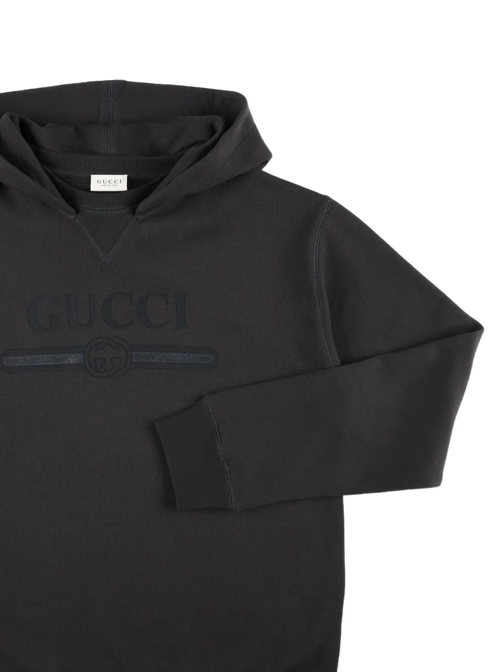 Gucci Kids Hoodie met logoprint Grijs