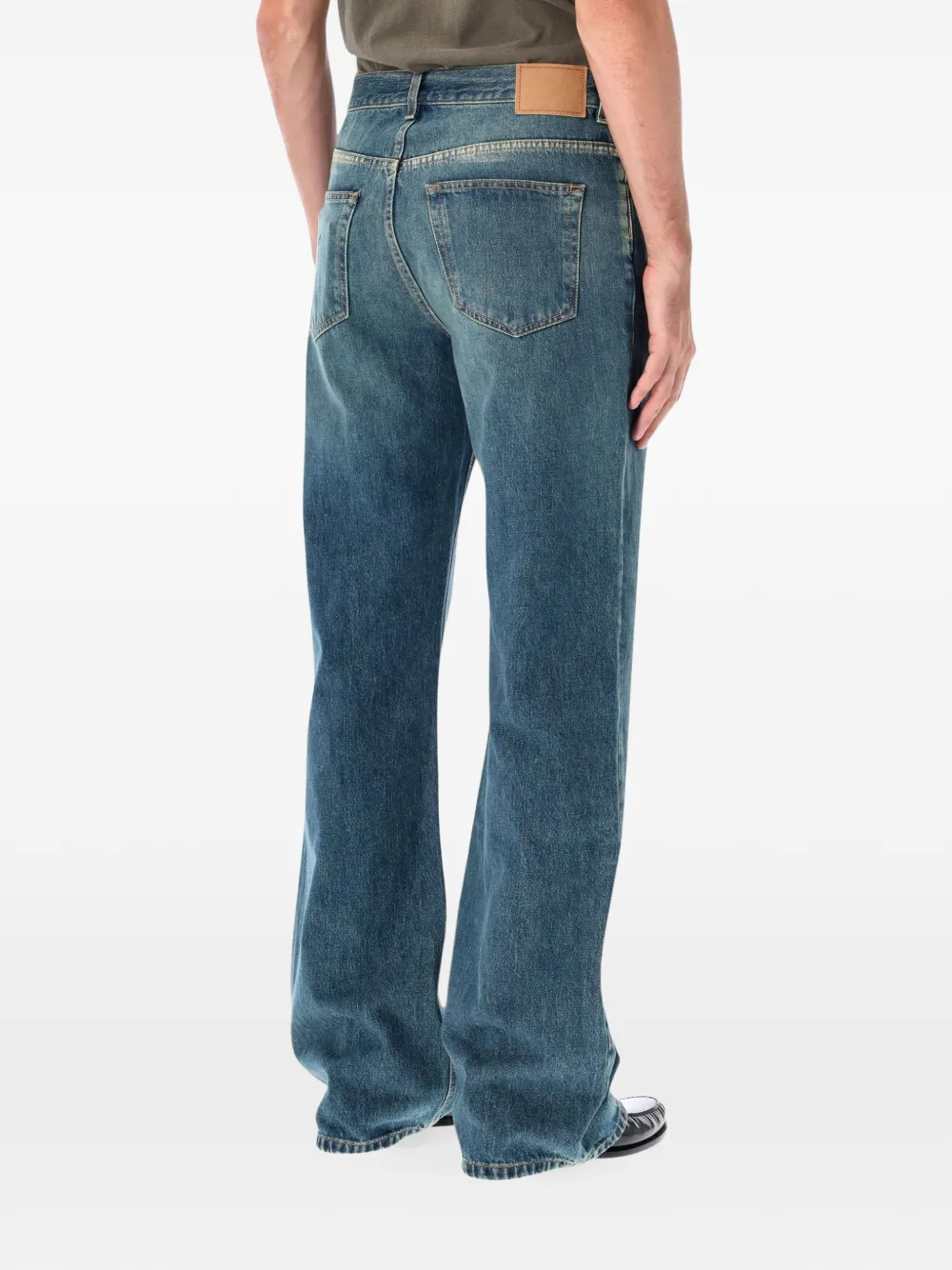 Jeanerica Jeans met wijde pijpen en vervaagd effect Blauw