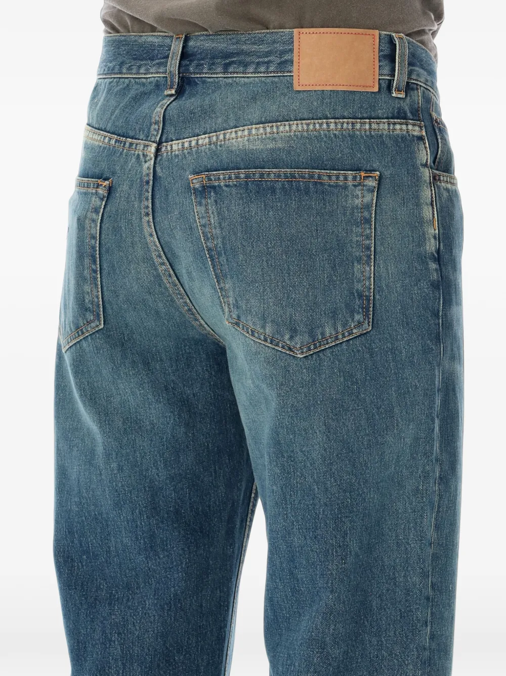 Jeanerica Jeans met wijde pijpen en vervaagd effect Blauw