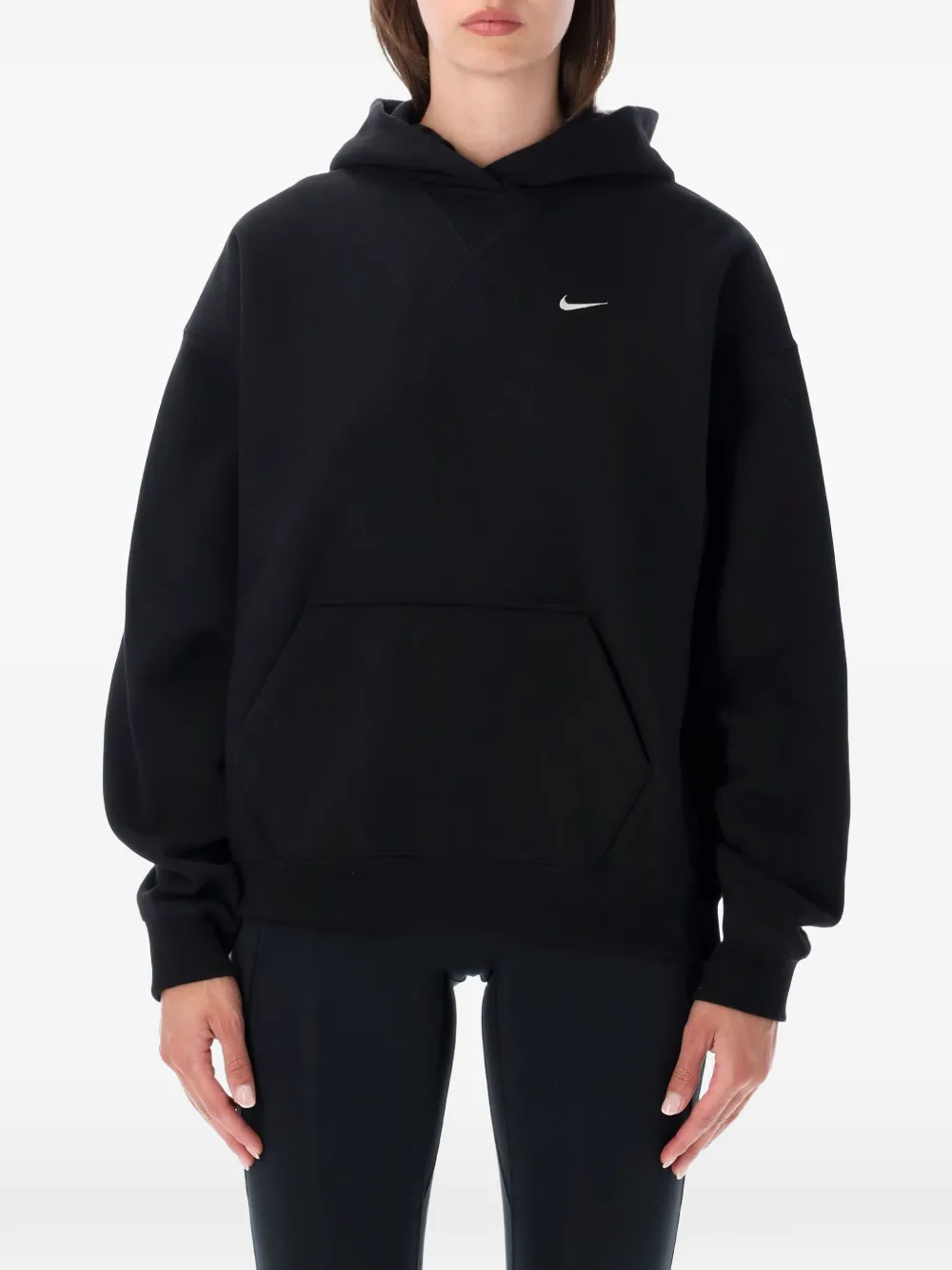 Nike Studio logo-embroidered crew-neck sweatshirt Zwart
