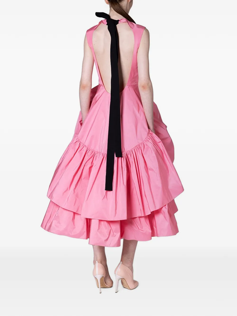Roksanda Radica Rosette-detail Tiered Dress in Pink, view 5