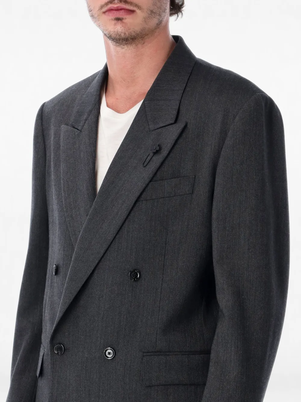 Lardini Blazer met puntige revers Grijs