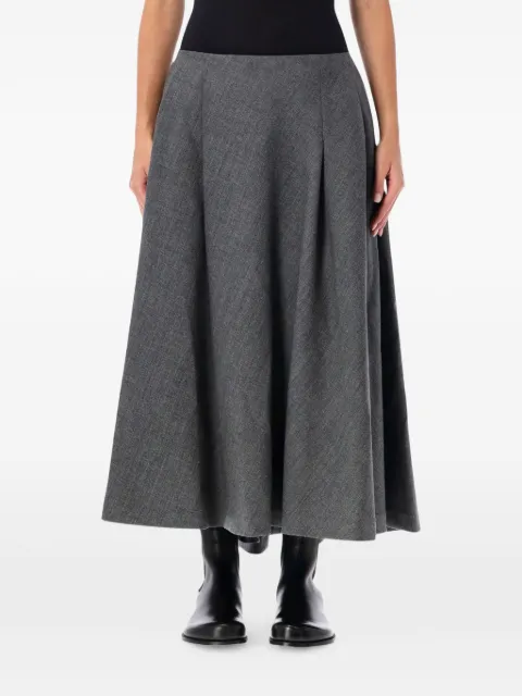 AMI Paris falda midi con diseño acampanado y pliegues