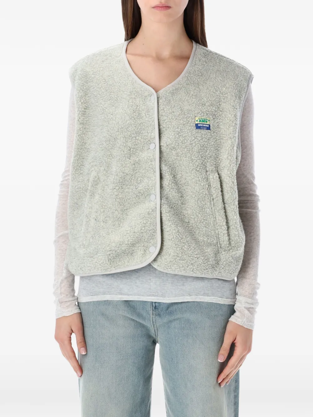 American Vintage Gilet Hoktown in pile - Grigio